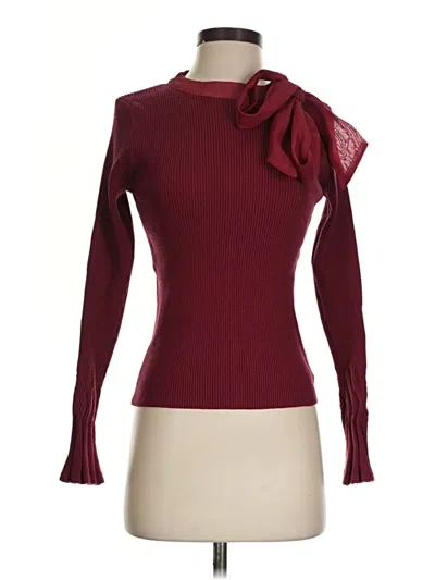 Pre-owned Chicwish Turtleneck Sweater In Burgundy
