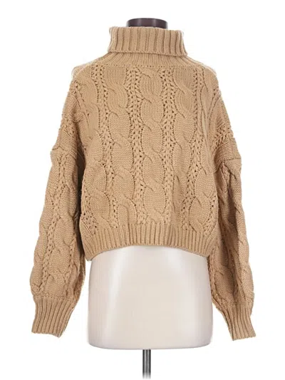 Pre-owned Chicwish Turtleneck Sweater In Tan