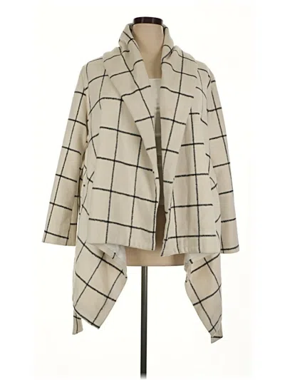 Pre-owned Chicwish Wool Coat In Ivory