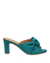 Chie By Chie Mihara Woman Sandals Deep Jade Size 7 Textile Fibers In Green