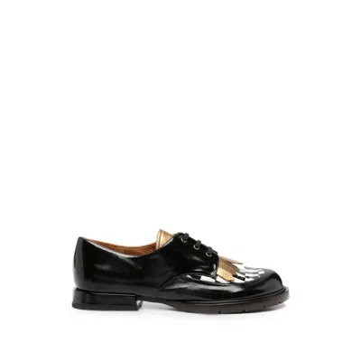 Chie Mihara Jeripa Fringed Checkered Loafers In Animal Print