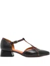 Chie Mihara 35mm Leather T-bar Pumps In Black