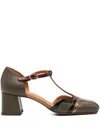 Chie Mihara 45mm T-bar Block-heel Pumps In Green
