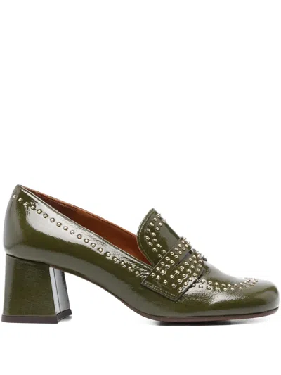 Chie Mihara 60mm Muleah Studded Block-heel Pumps In Green