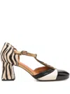 Chie Mihara 60mm Zebra-print Panelled Pumps In Neutral