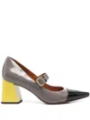 Chie Mihara Woman Pumps Black Size 7.5 Leather In Grey
