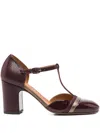 Chie Mihara 65mm Miver Sequin-embellished T-bar Pumps In Burgundy