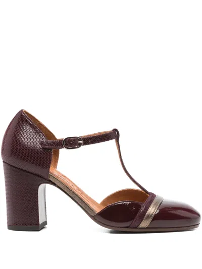 Chie Mihara 65mm Miver T-bar Block-heel Pumps In Burgundy