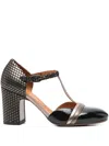 Chie Mihara 65mm Miver T-bar Heeled Pumps In Black