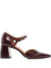 Chie Mihara 70mm Block-heel Ankle-strap Pumps In Red