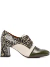 Chie Mihara 70mm Fadri Patterned Block-heel Pumps In Green