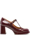 Chie Mihara 70mm T-bar Block-heel Pumps In Burgundy