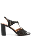 Chie Mihara 75mm Bessy Perforated Leather Sandals In Black