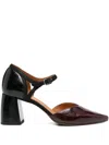 Chie Mihara 75mm Block-heel Ankle-strap Pumps In Red