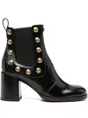 Chie Mihara 75mm Embellished Block-heel Ankle Boots In Black