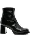 Chie Mihara 75mm Kentin Patent-leather Block-heel Boots In Black