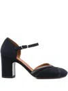 Chie Mihara 80mm Ankle-strap Block-heel Pumps In Blue