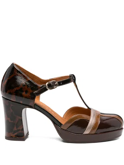Chie Mihara 80mm Ditora Leopard-print T-bar Pumps In Brown