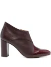 Chie Mihara 80mm Etika Leather Block-heel Ankle Boots In Burgundy