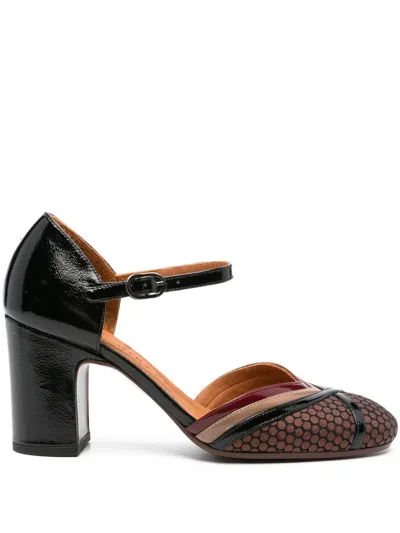 Chie Mihara 80mm Merman Patent-leather Ankle-strap Pumps In Black