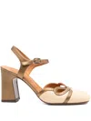 Chie Mihara 80mm Mishin Block-heel Cut-out Heeled Pumps In Neutral