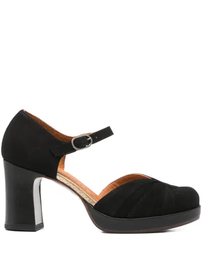 Chie Mihara 80mm Suede Heeled Pumps In Black