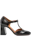 Chie Mihara 80mm T-bar Block-heel Pumps In Black