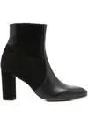 Chie Mihara 85mm Leather Suede Block-heel Boots In Black