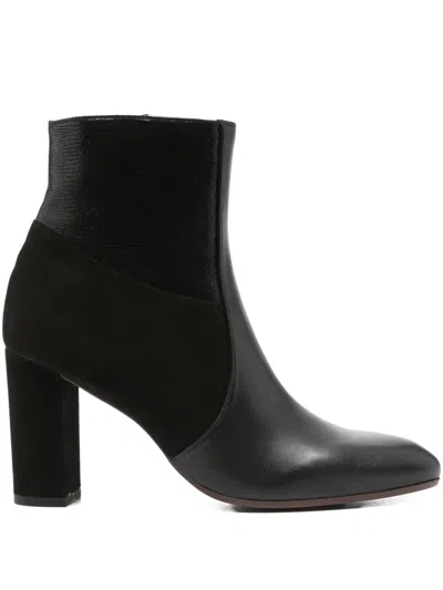 Chie Mihara 85mm Leather Suede Block-heel Boots In Black