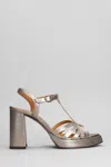 Chie Mihara Cafra 44 Sandals In Gunmetal Leather In Gunmetal