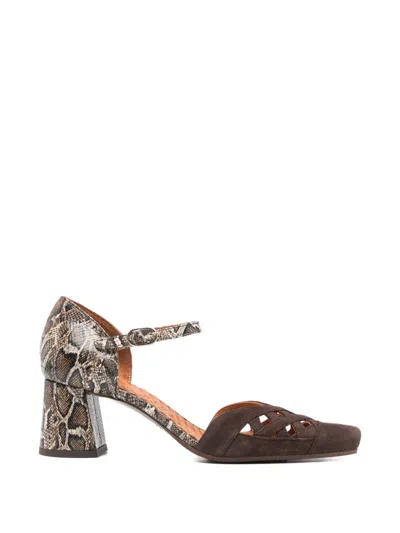 Chie Mihara Airma Snakeskin-effect Heeled Pumps In Brown