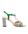 Chie Mihara Woman Sandals Green Size 6 Leather In Multicolor