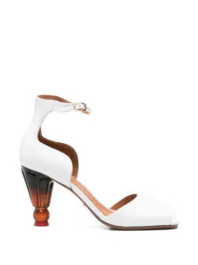 Chie Mihara Ankle Strap Upsala Leather Sandals In White