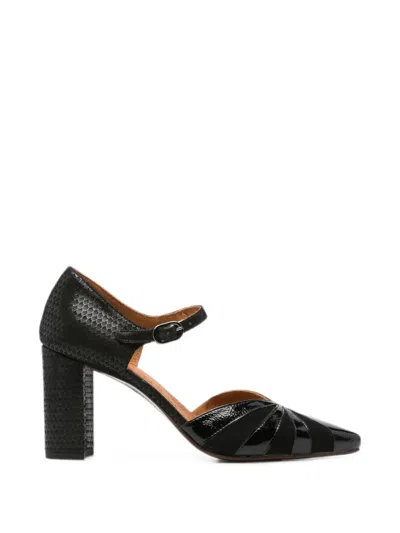 Chie Mihara Arai Snakeskin-effect Point-toe Heeled Pumps In Black