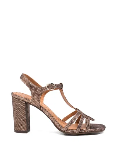 Chie Mihara Babi Metallic-effect T-bar Sandals In Brown