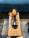 Chie Mihara Babi Mixed Leather Heeled Sandals In Black In Black