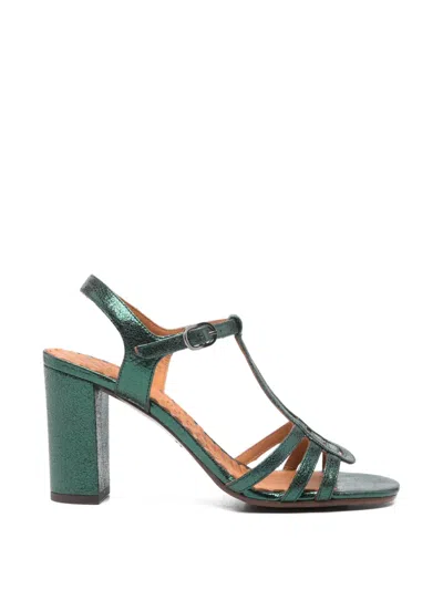 Chie Mihara Baby T-strap Leather Sandals In Green
