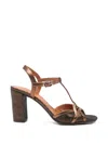 Chie Mihara Bejo T-strap Leather Sandals In Brown