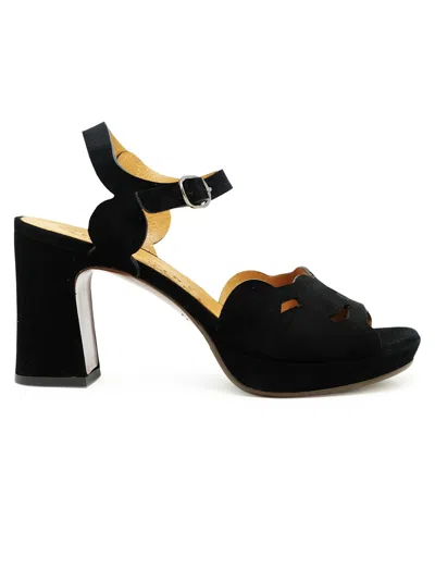 Chie Mihara Black Suede Kei Sandals