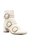 Chie Mihara Adila Buckle-detail Ankle Boots In White