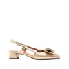 Chie Mihara Flower Heeled Pumps In Gold