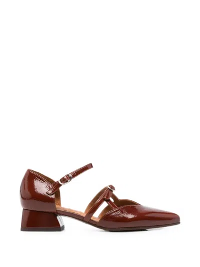 Chie Mihara Buckle-fastening Pointed-toe Loafers In Burgundy