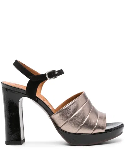 Chie Mihara Ceberano 100mm Leather Sandals In Metallic