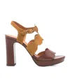 Chie Mihara Caliga Scalloped Strap Sandals In Brown
