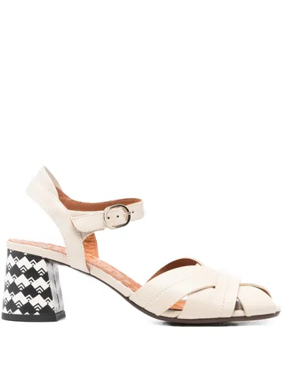 CHIE MIHARA CRISS-CROSS BLOCK-HEEL SANDALS