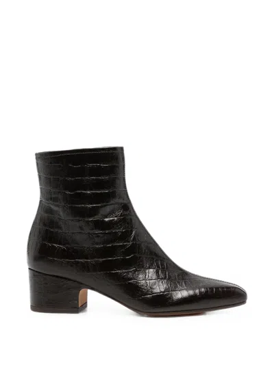 Chie Mihara Croc-effect Leather Ankle Boots In Brown