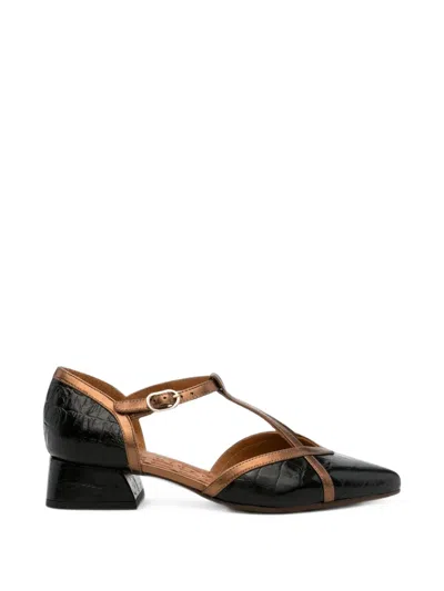 Chie Mihara Croc-effect T-bar Heeled Pumps In Black