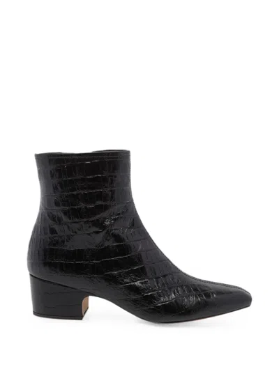 CHIE MIHARA CUMIYA CROC-EFFECT ANKLE BOOTS