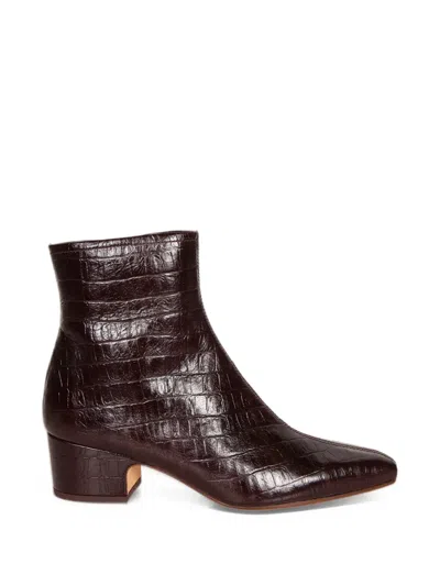 Chie Mihara Cumiya Croc-effect Boots In Burgundy
