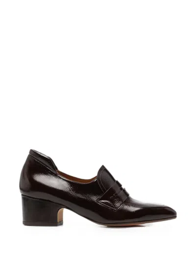 Chie Mihara Curintia Patent-finish Block-heel Heeled Pumps In Brown